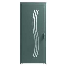 Porte entrée aluminium avec vitrages étroits