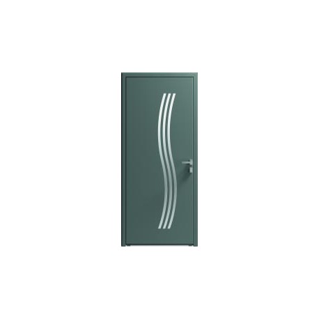 Porte entrée aluminium avec vitrages étroits